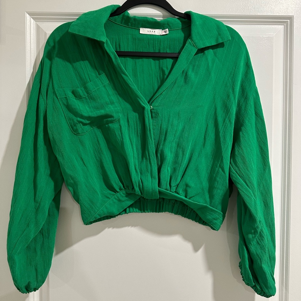 Boutique Vibrant Green Women's Crop Top